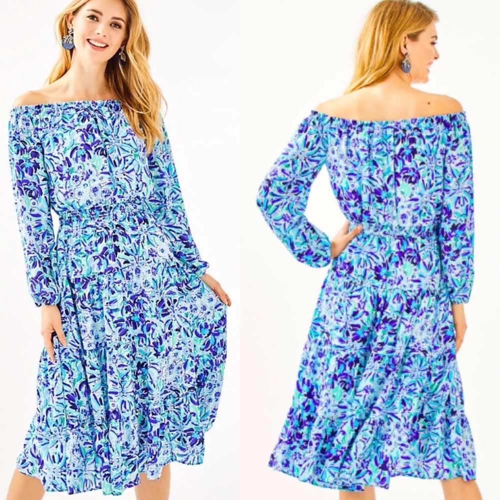 Lilly Pulitzer Jennie midi dress in High Maintenance blue